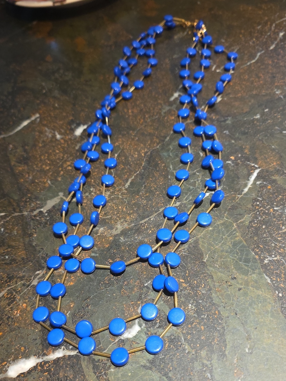 Blue Multi-Strand Bead Necklace - Women Jewelry